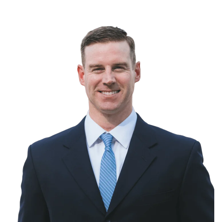 Attorney in a suit, smiling to the camera