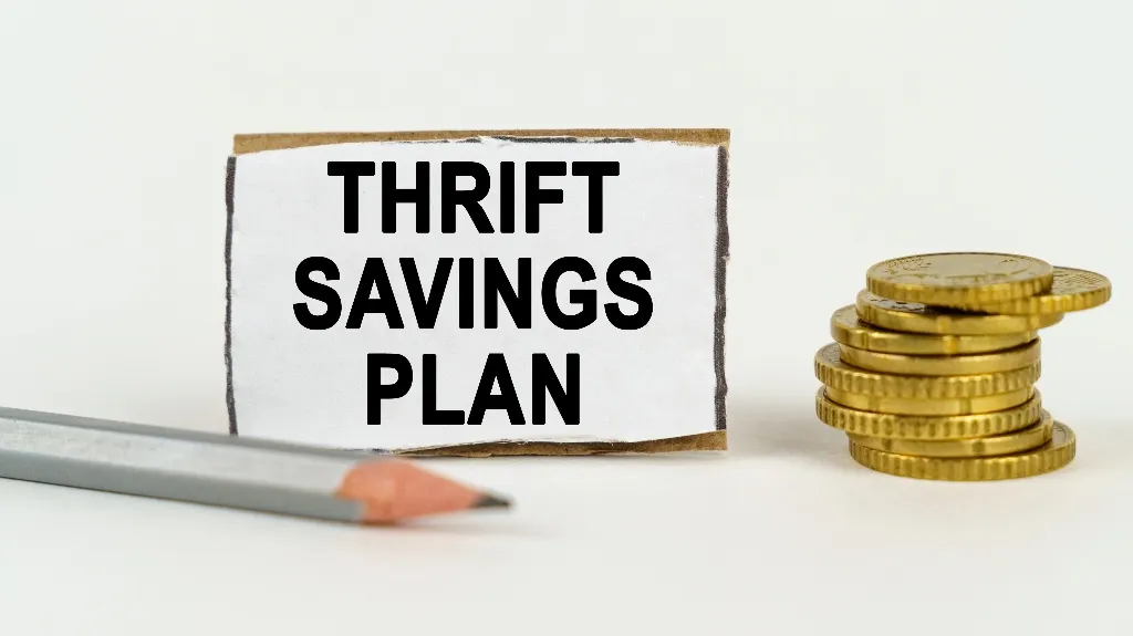 Thrift Savings Plan, coins and pencil