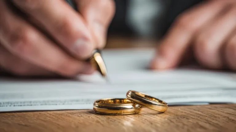 Man is signing divorce decree